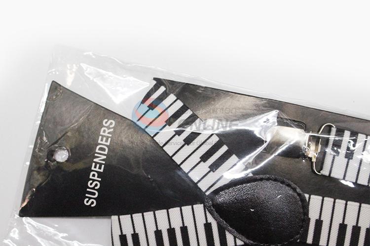 Unique Design Piano Key Board Pattern Suspender Clip-on Elastic Braces