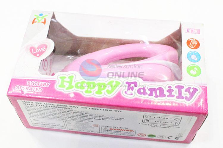 Pink Color Simulation Iron with Light and Music Play House Toys