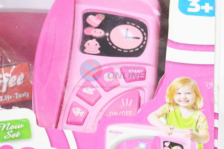 Girls Pretend Play Pink Color Mini Microwave Oven with Light