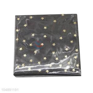 20pcs/Set Black Color Gold Blocking Printed Paper Napkins Set