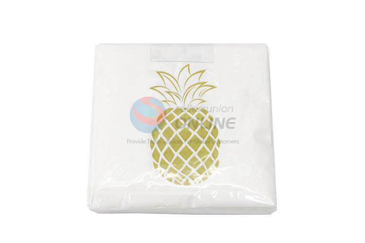 20pcs/Set Gold Blocking Eco-friendly Double-ply Pineapple Paper Napkins