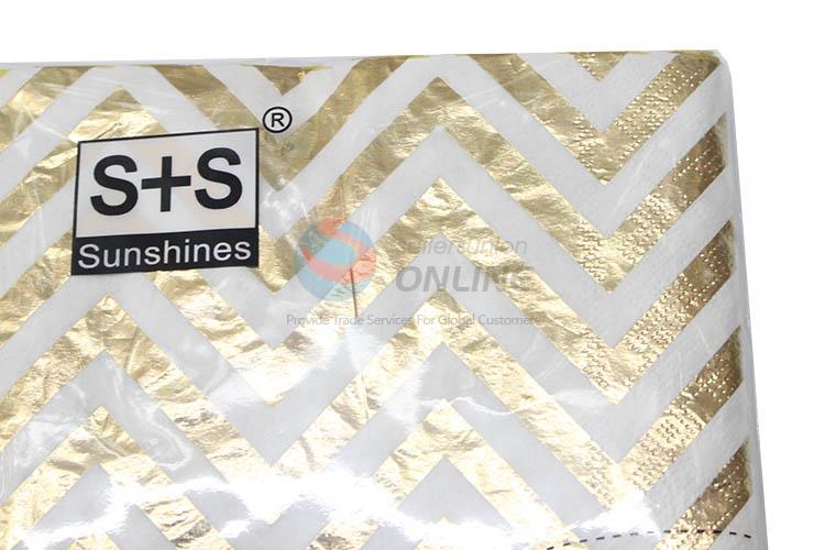 Gold Blocking Wave Pattern Disposable Eco-friendly Double-ply Paper Napkins