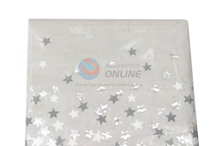 20pcs/Set Grey Color Gold Blocking  Star Pattern Printed Paper Napkins Set