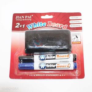 2pcs Whiteboard Markers With Board Eraser