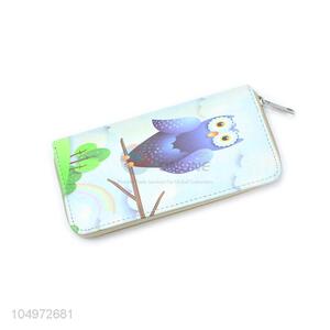 China Factory Supply Owl Printed  Women Wallets Purse Female Wallet Clutch Bag