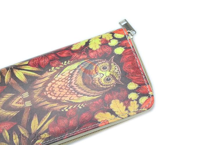 Wholesale Owl Printed  Women PU Leather Wallets Coin Pocket