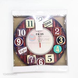 Creative Design Coffee Color Round Shaped Glass Wall Clock