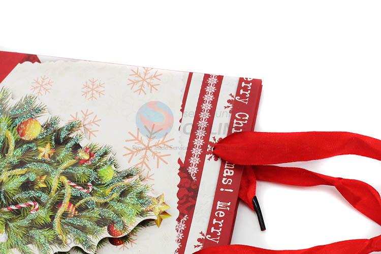 Promotional Chrismtas pattern paper gift bag with handle