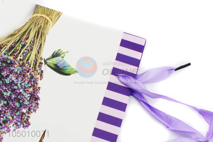 Most popular lavender printed paper gift bag with handle