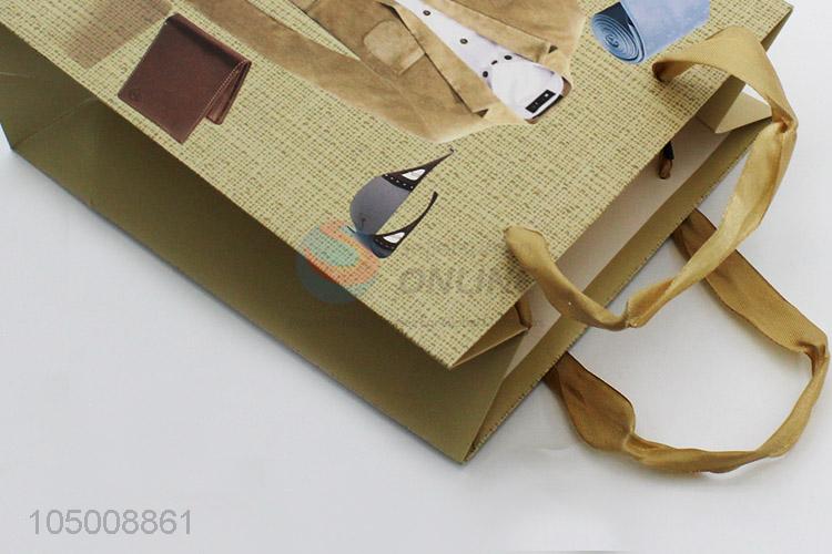 Factory promotional printed ivory board gift bag with handle