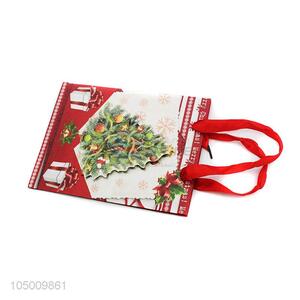 Promotional Chrismtas pattern paper gift bag with handle