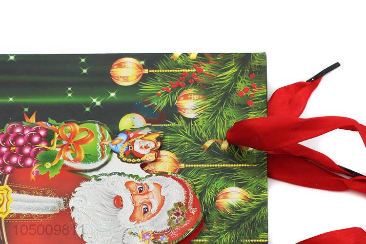 China wholesale Chrismtas pattern paper gift bag with handle