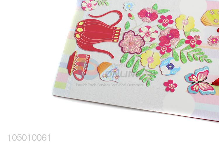 Direct factory pretty flower paper gift bag with handle