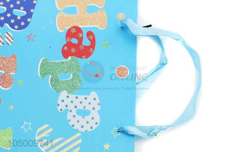 Best selling Chrismtas pattern paper gift bag with handle