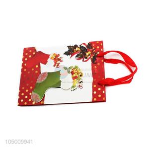 New products Chrismtas pattern paper gift bag with handle