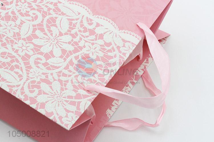 China OEM printed ivory board gift bag with handle