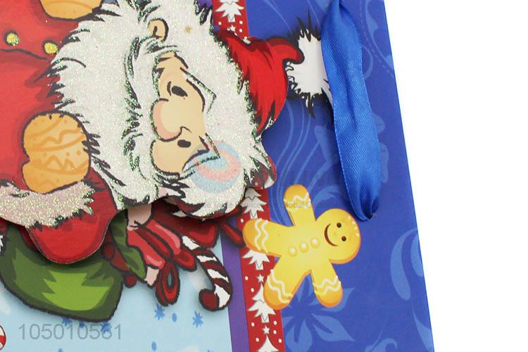 Factory promotional Chrismtas pattern paper gift bag with handle