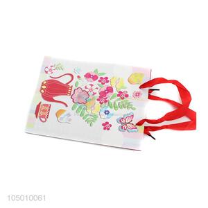 Direct factory pretty flower paper gift bag with handle