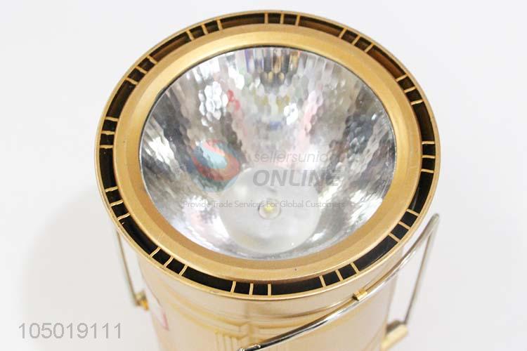 Eco-Friendly Golden Color Camping Light with Solar Power Charge,USB Charge, Charging Line Charge