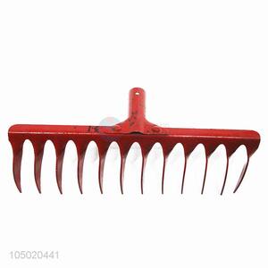 New Style Red Color Metal Head Lawn Garden Rake Hand Tool