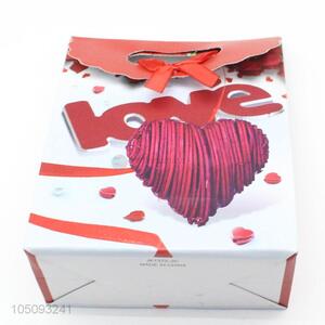 Simple Style Red Color Heart Printed  Paper Christmas Gift Bag