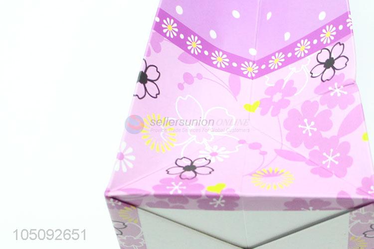 China Factory Pueple Color Flower Pattern Shopping Bag Paper Gift Bag