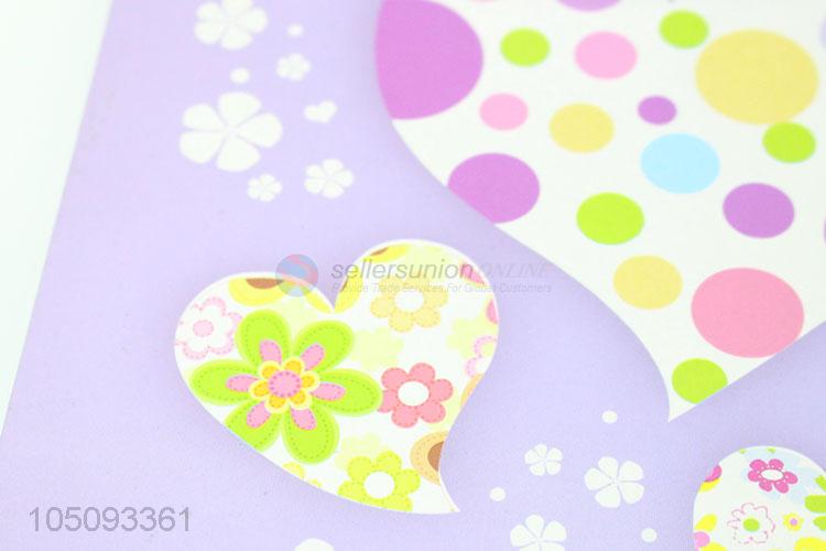 Nice Design Cheap Purple Color Heart Pattern Paper Handle Gift Bags