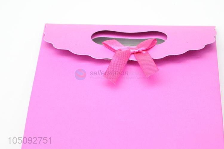 Professional Exquisite Pink Color Shopping Recycled Paper Gift Bags