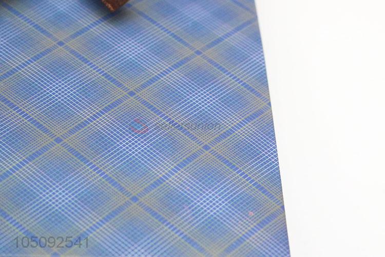 New Design Vintage Style Blue Color Check Pattern Shopping Paper Bag/Gift Bag