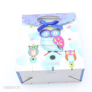 New Style Blue Cartoon Owl Printed Facotory Wholesale Paper Packaging Gift Bags