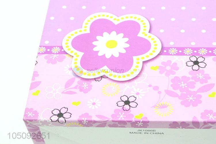 China Factory Pueple Color Flower Pattern Shopping Bag Paper Gift Bag