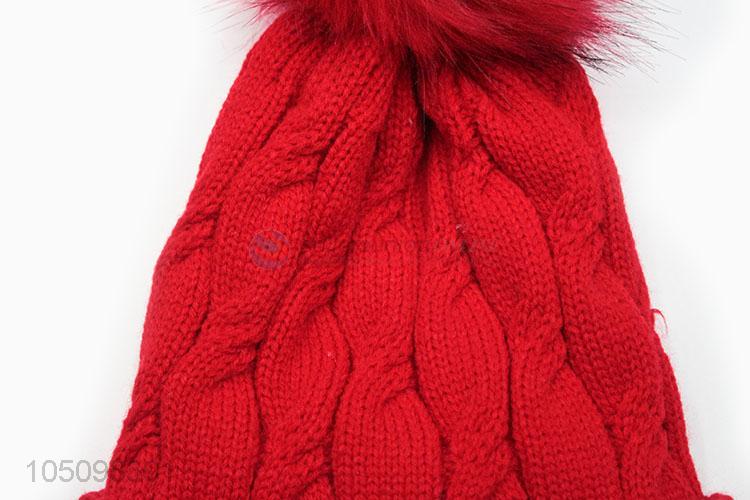 High Quality Red Cap for Woman Fashion Winter Warm Cap