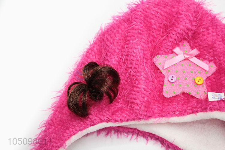 Promotional Item Pink Winter Warm Hat Cap for Girl