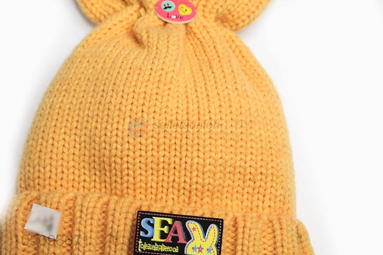 Hot New Products Kids Yellow Winter Hat Knitted Warm Cap