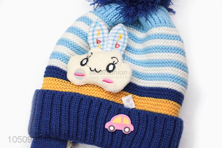 Factory Sale Kids Girl Boy Cartoon Warm Winter Knitted Cap Hat