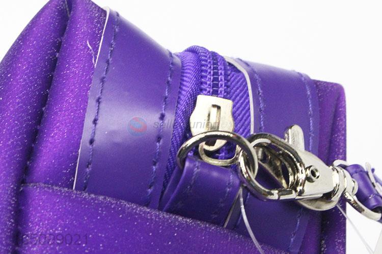 Personalized Purple Color Makeup Handbag Organizer Lady Toiletry Wash Bag