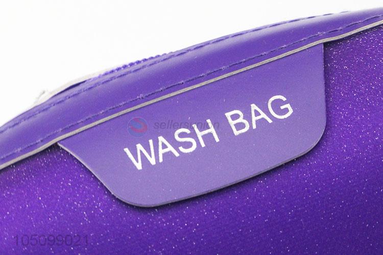 Personalized Purple Color Makeup Handbag Organizer Lady Toiletry Wash Bag
