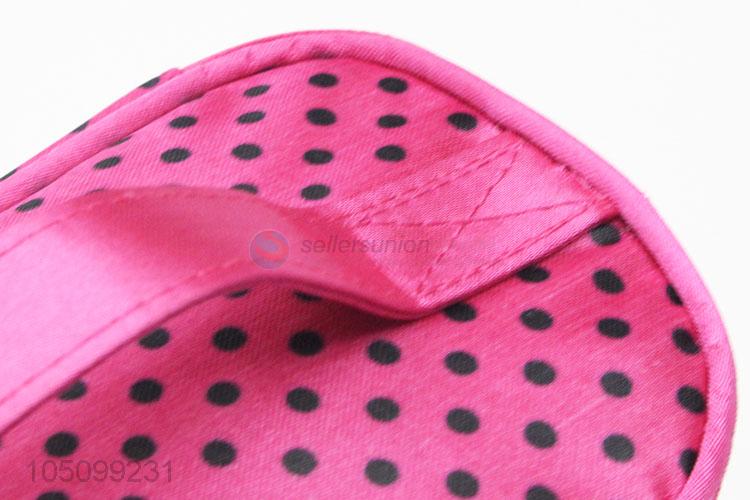 Portable Rose Red Low Price Dotted Cosmetic Bag for Sale