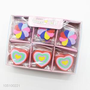 Hot Sale 3D Colorful Heart Shaped Eraser