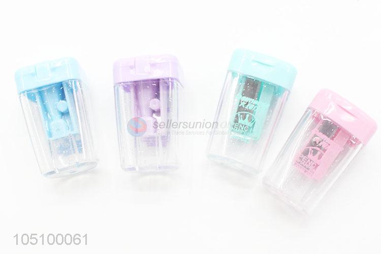 New Arrivals Four Colors Plastic Pencil Sharpener for Students