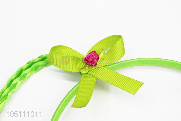 Hot Selling Head Wear Girls Hair Band Accessories with Green Braid