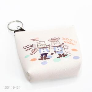 Mini Cartoon Cow Printed Wallet Coin Bag for Promotion