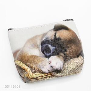 Small Cute Dog Printed PVC Coin Purse Change Bag