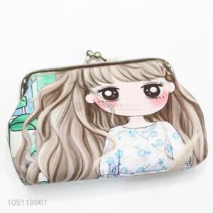 Hot Sale Mini Cartoon Girl Pattern Coin Purse with Hasp