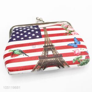 Latest Design Eiffel Tower Printed PVC Coin Purse for Ladies