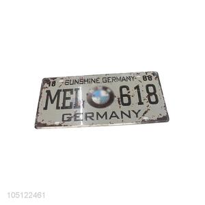 Recent Design Vintage Painting Music Guitar License Plate Metal Wall