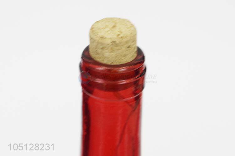 Red Color Atmosphere Decoration Cork Red Wine Bottle