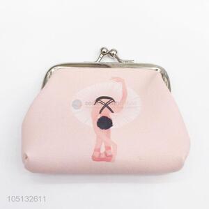 Pink Color Cartoon Ballet Girl Style PU Leather Coin Pouch/Purse/Coin Purse for Children