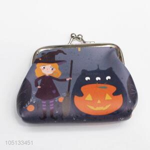 Cute Cartoon Pumpkins And Witches Printed Small Pu Coin Purse for Promotional