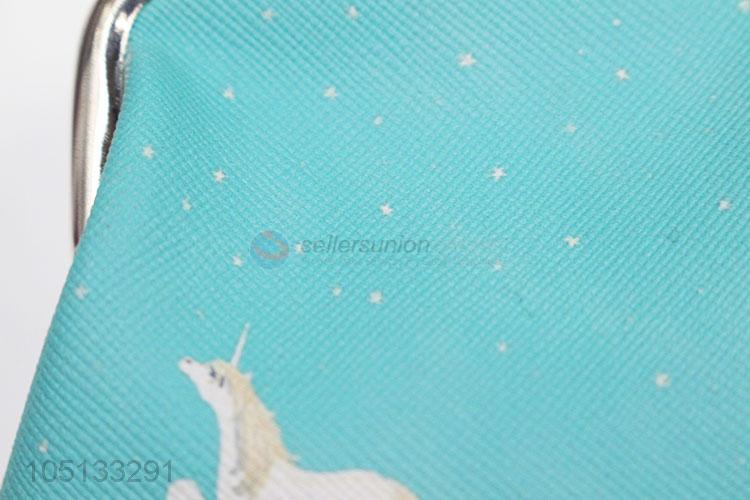 Cute Cartoon White Horse Pattern Mini Bag PU Leather Coin Purse